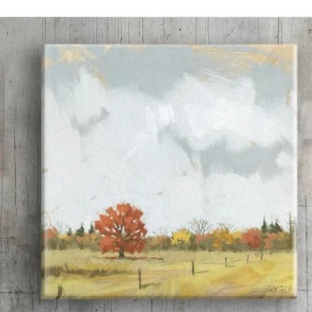 NEW DARREN GYGI "BIG SKY AUTUMN FIELD" Giclee WALL ART 5" X5"X1" NEW $39 USA